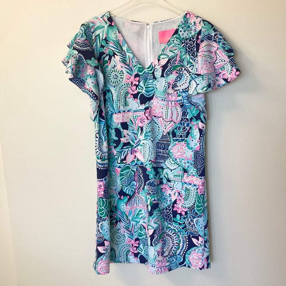 Lilly Pulitzer Short Sleeve Kathie Dress in Lookin Sharp - Size 8